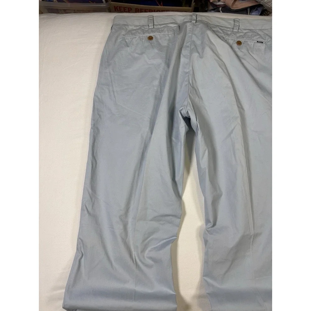 Polo Ralph Lauren Mens 36x34 Light Blue Pima Cotton Chino Flat Front Pants